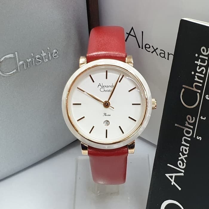 jam tangan wanita alexander cristie MerahRose bgei
