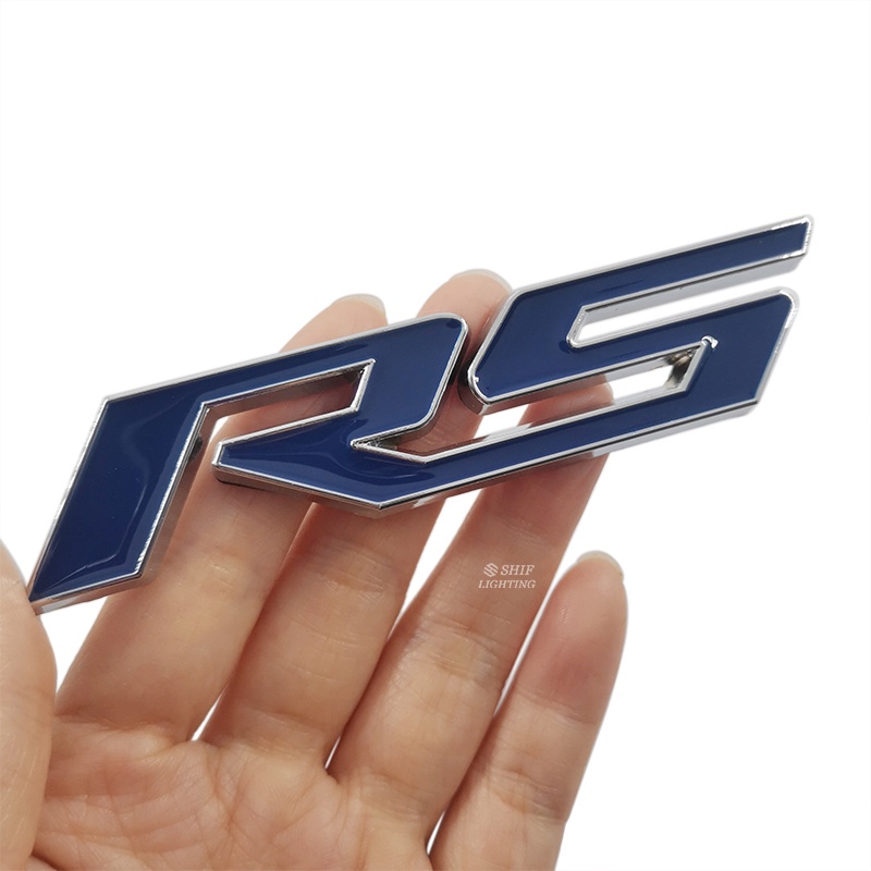 1pc Stiker Emblem Logo RS R5 Bahan Metal Untuk Fender Samping Mobil CHEVROLET