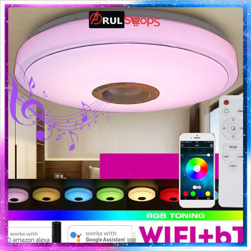 Smuxi Lampu LED RGB Plafon Light Bluetooth Speaker 36W 33cm - BR1530