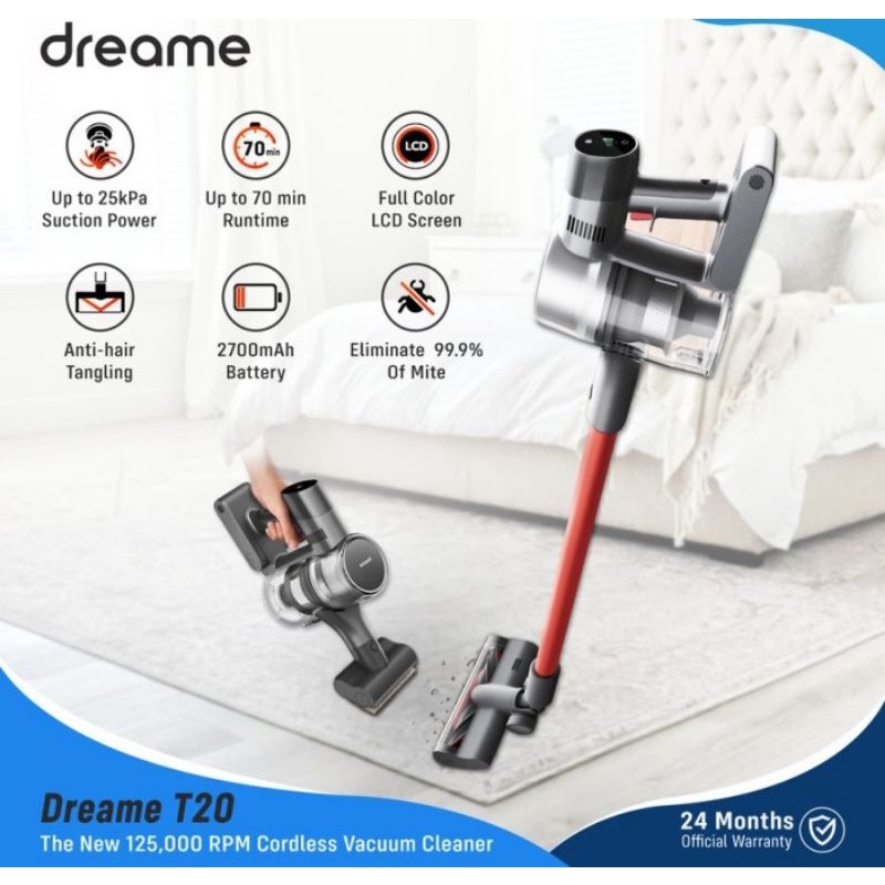 DREAME T20 VACUUM CLEANER HANDHELD CORDLESS 25kPa PENYEDOT DEBU