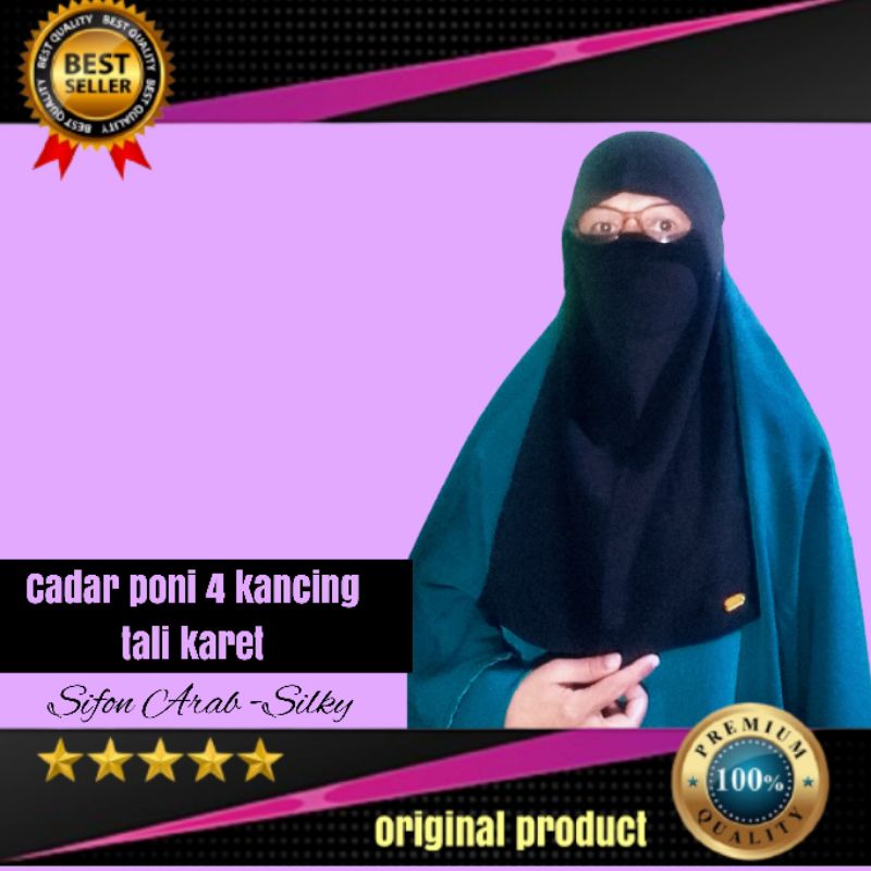 CADAR PONI BIASA tali Karet (Bukan Cadar Makan) Mahiroh Collection By Dewi