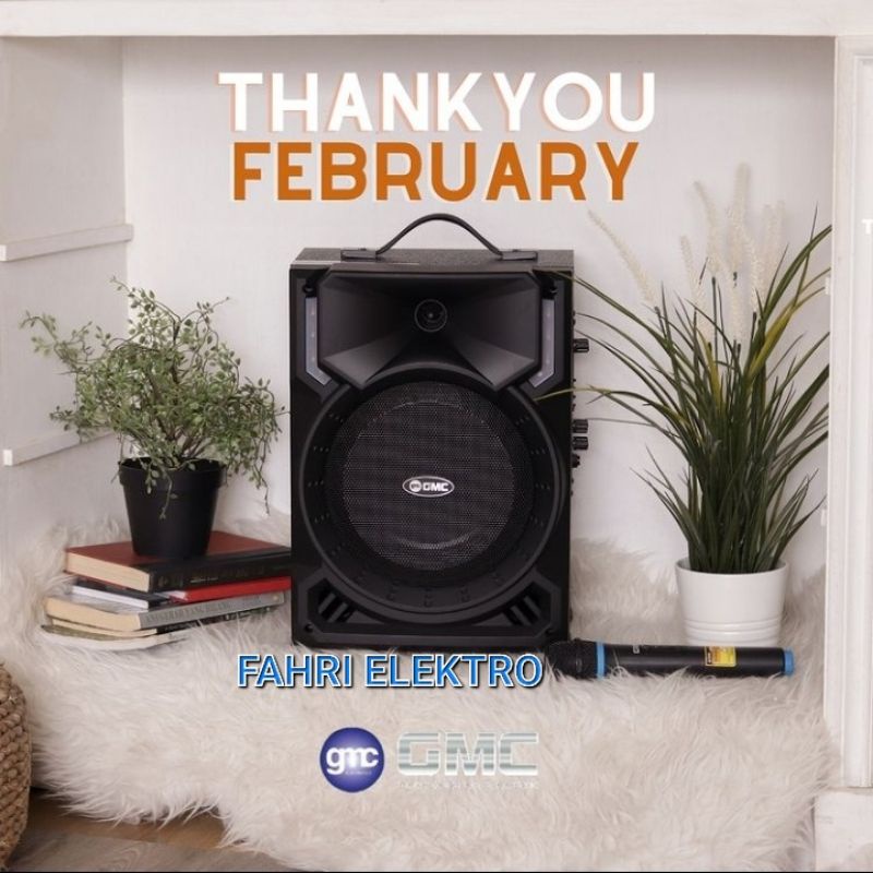 Speaker Portable Meeting 8 Inch GMC 897H Bluetooth Karaoke Xbass Mic Wireless ORIGINAL GMC 897R