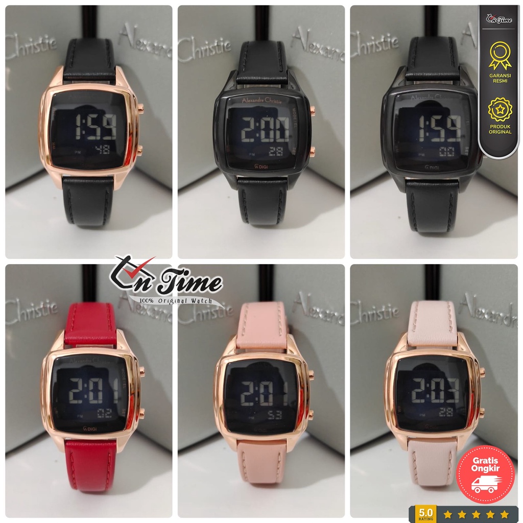 Alexandre Christie AC 9355 LHL Jam Tangan Wanita Digital Ori