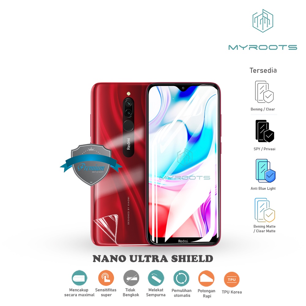 Anti Gores Jelly Hydrogel For Redmi 8 - Full Depan Belakang Anti Shock Screen Guard Protector