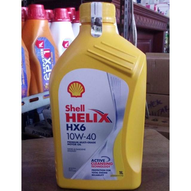 Oli Motor Shell Helix HX6 10W-40 1 Liter Original Asli