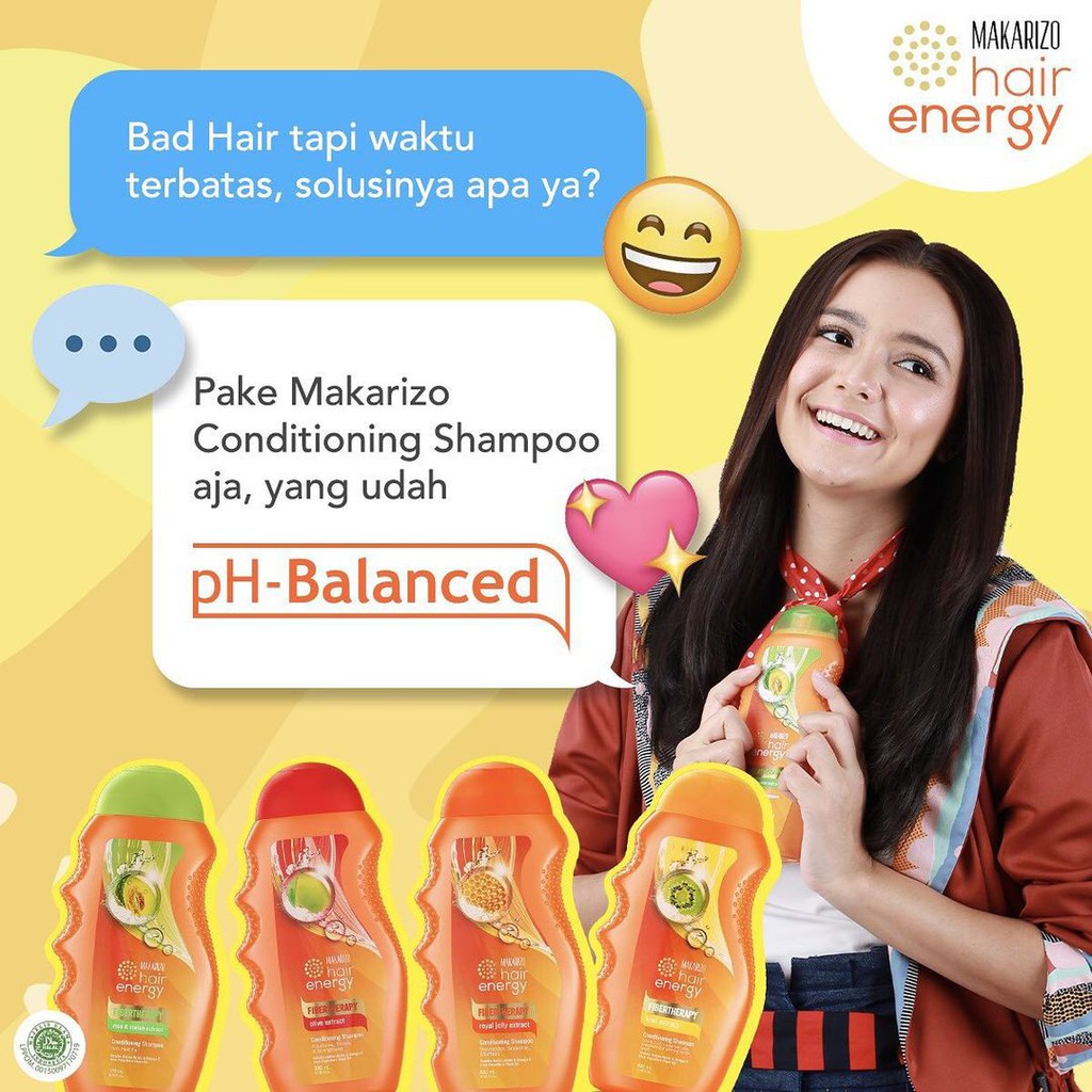 ⭐ BAGUS ⭐ MAKARIZO CONDITIONING SHAMPOO 170 330 ML | Fibertherapy Shampoo Conditioner Kondisioner