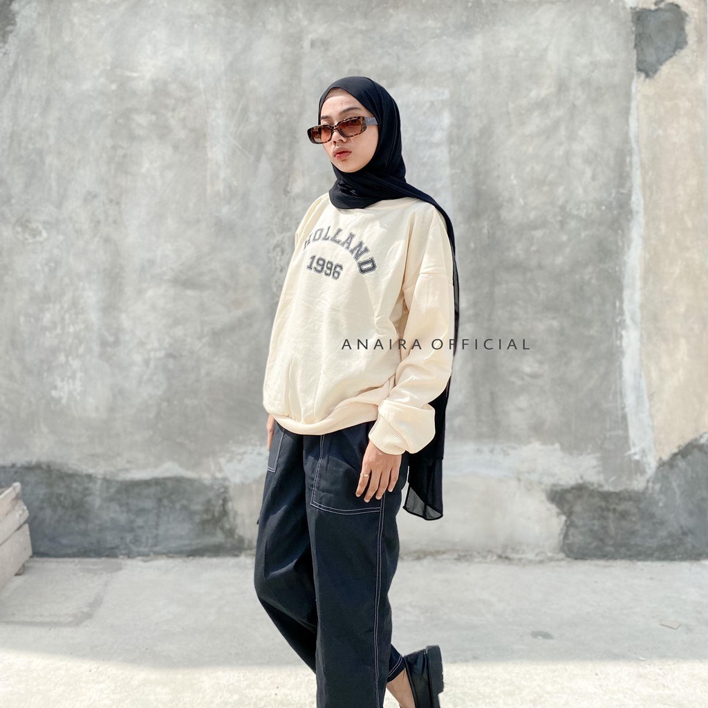 HOLLAND SWEATER OVERSIZE PRIA WANITA SWITER CREWNECK