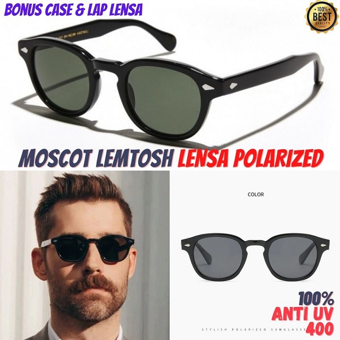 Kacamata Hitam Bulat Sunglasses Pria Wanita Polarized Original Lemtosh Miltzen Vintage Denny Sumargo