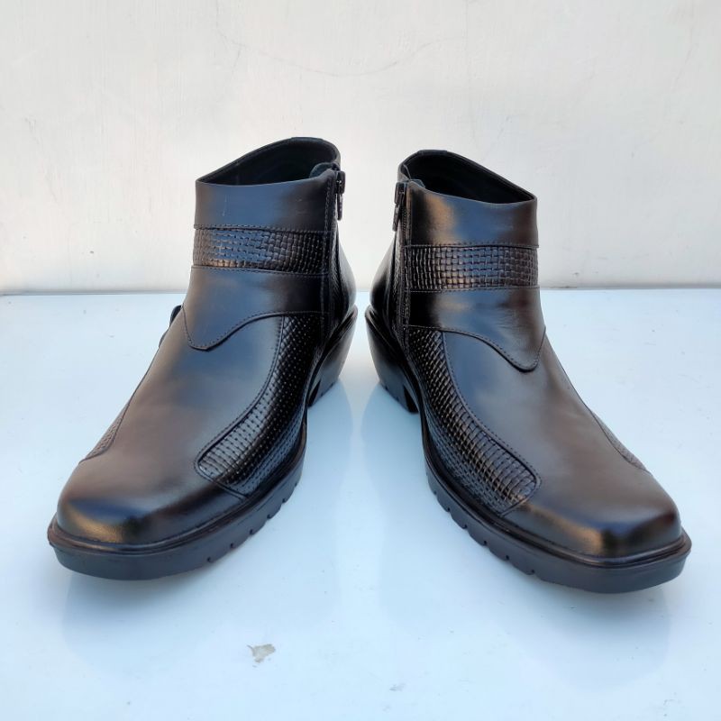 MANDIENS K183FT - Sepatu Boots Kulit Asli Medali - Sepatu Kulit Pdh Tni Polri Jenggel Gaya Koboi