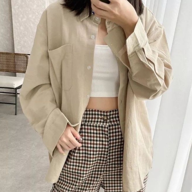 RX FASHION - KEMEJA OVERSIZE LINEN POCKET XXL / OLIVIA SHIRT / NOYA KEMEJA OVERSIZE / OLIVIA SHIRT / GIVY ALEA OVERSIZE SHIRT / AMARA KEMEJA / KALEA SHIRT OVERSIZE / ARKA LINEN / KINAN KEMEJA OVERSIZE- NN