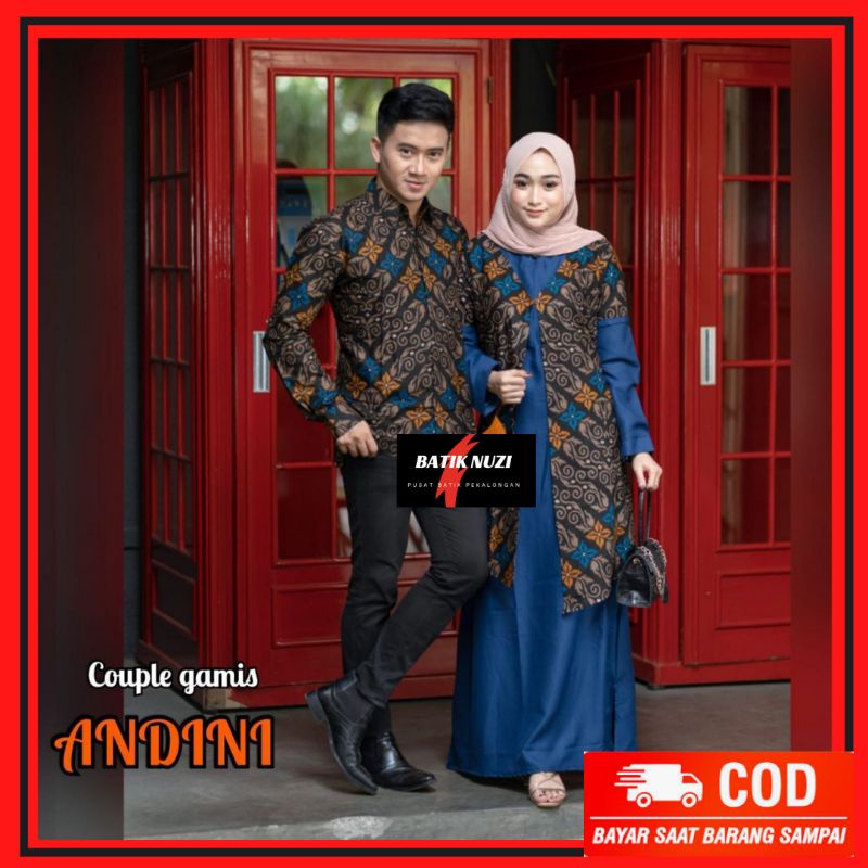COD BATIK KOPEL TERBARU BAJU BATIK COUPLE GAMIS ANDINI | COUPLE BATIK TERBARU | HARGA SUDAH 1 SET