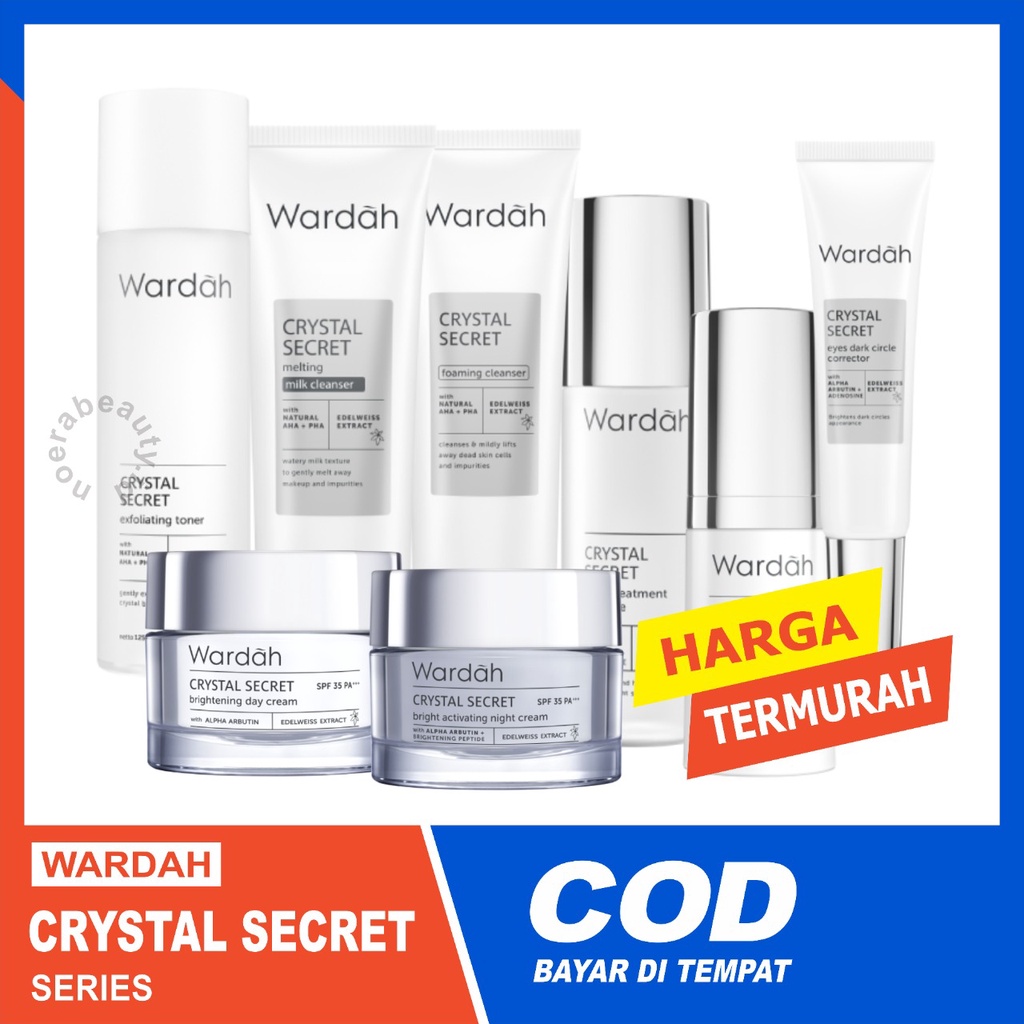 WARDAH Crystal Secret Series - Day Night Cream Serum Face Wash Serum Toner Essence Face Mist