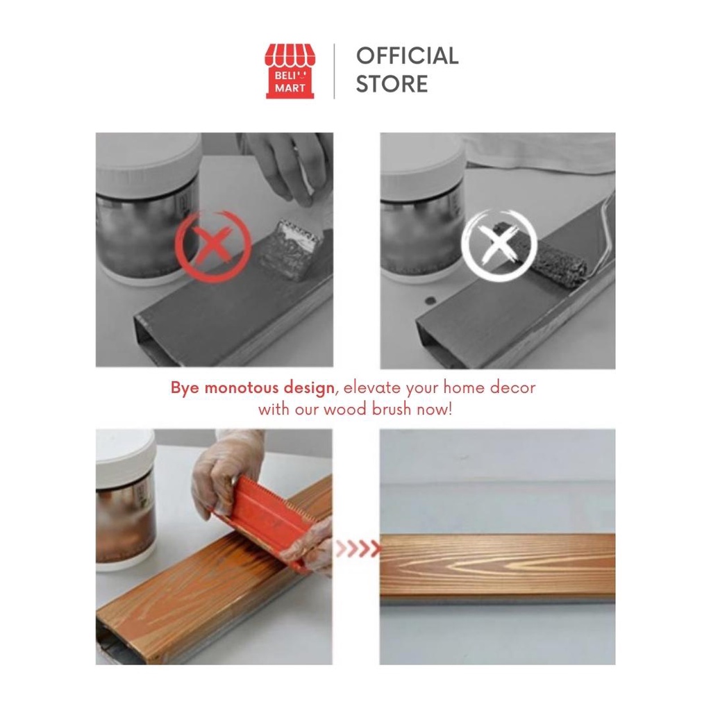 [BELIMART] Rubber Wood Grain Brush | Kuas Cat Motif Kayu |  Alat Cetak Motif Kayu | Dekorasi Motif Kayu