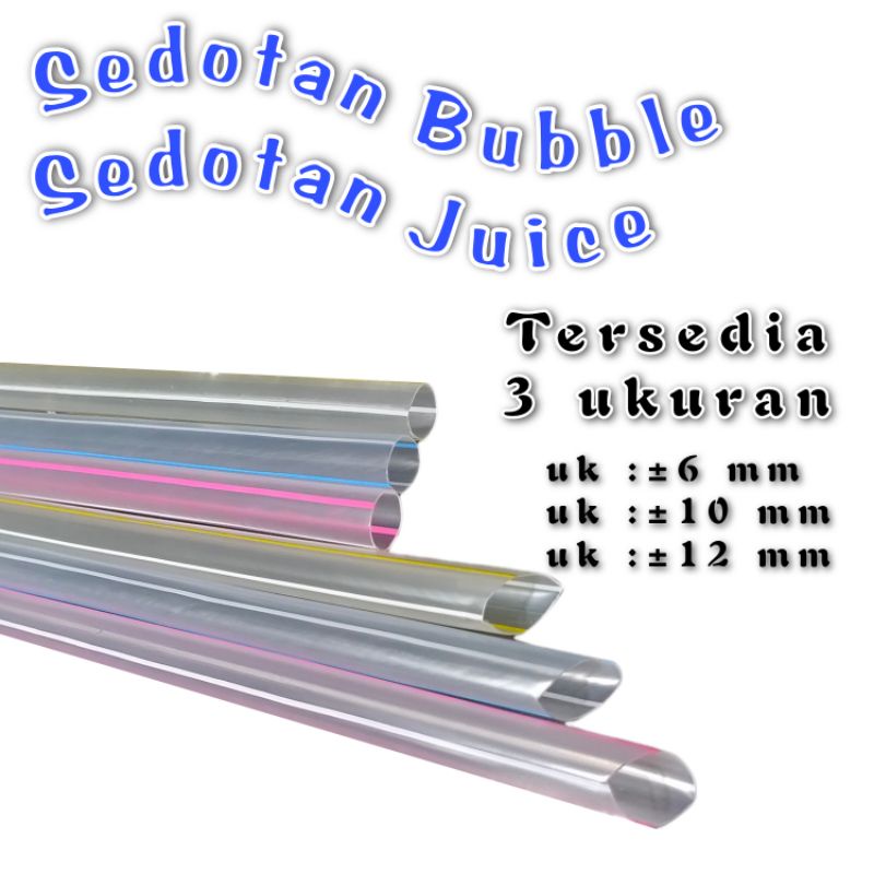 sedotan bubble ± 6mm, ± 8mm, ± 12mm √ sedotan juice √ sedotan poci