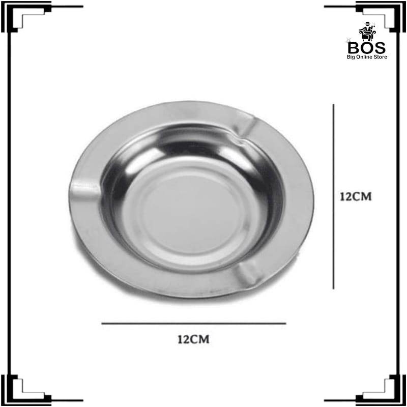 BOS  ASBAK ROKOK STAINLESS / ASBAK SENG BULAT / ASHTRAY CIGARETTE