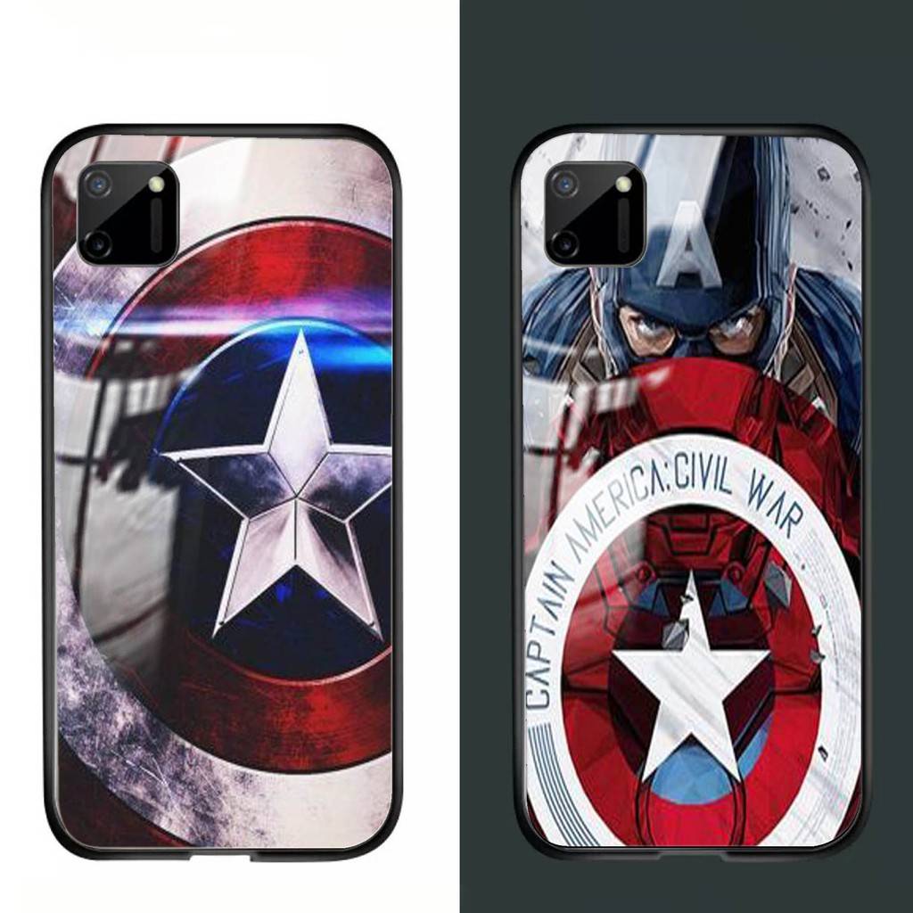 S17 Softcase Glass Captain America Realme C11 C12 C15 C1 C2 C3 5 5i 5