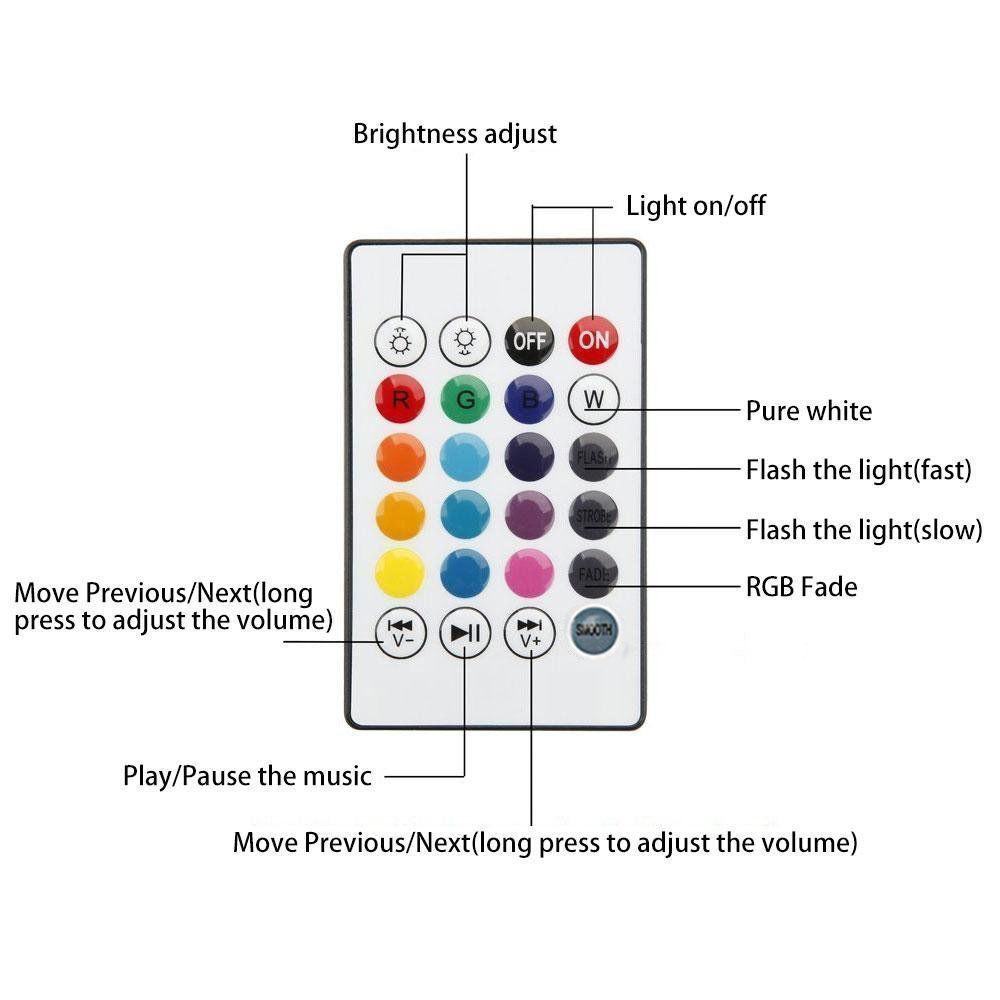 Speaker bluetooth wireless Lampu musik remote adaptor waran warni hias LED RGB bohlam speaker