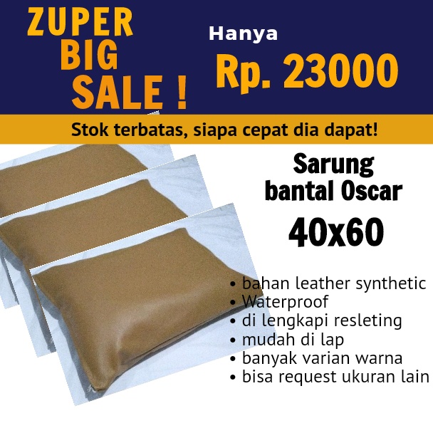 SARUNG BANTAL TIDUR DAN BANTAL SOFA BAHAN KULIT SINTETIS WATERPROOF