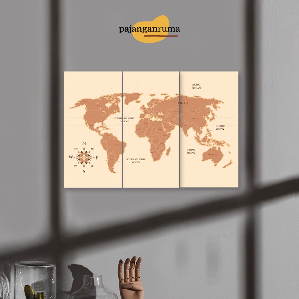 Pajangan Rumah Hiasan Dinding Dekorasi Rumah Pajangan Kamar Peta Dunia World Map