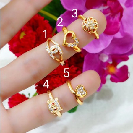 Perhiasan Cincin Emas Motif Lucu Anak (Emas Import Anti Karat Xuping Untuk Perempuan )