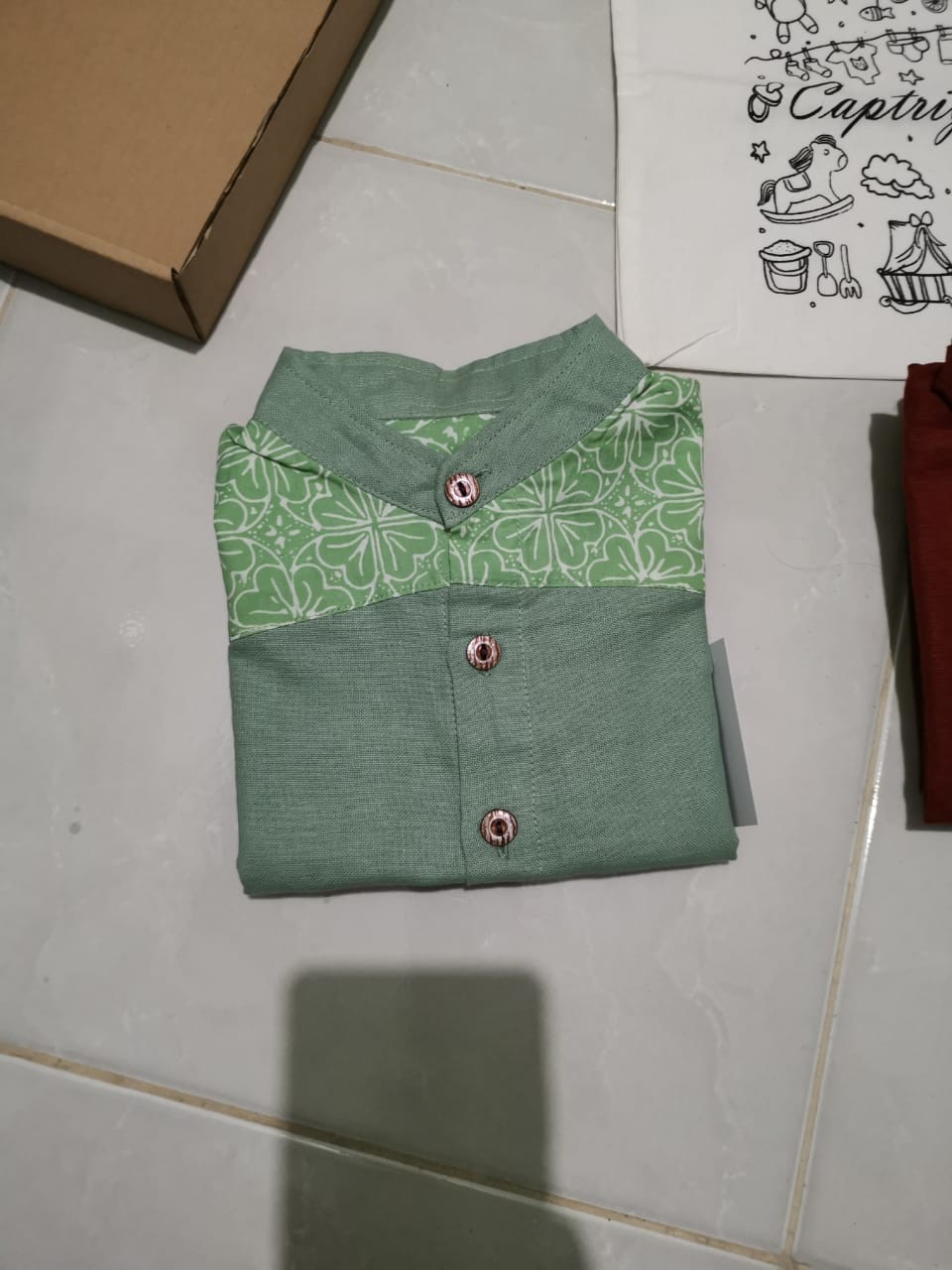 Kemeja Koko Bayi Anak/kurta Bayi Anak/kemeja Koko Kombinasi Batik Bayi Anak Bahan Linen Rami Grade A