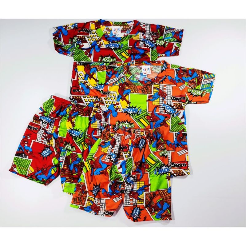 BAJU ANAK SPIDERMAN SET KAOS KATUN TC