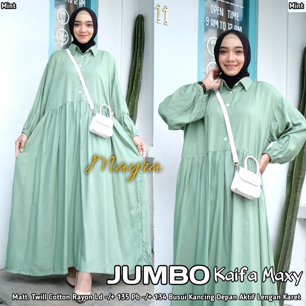 Baju GAMIS XXXXL LD 140 JUMBO Super PB 140 TOYOBO - BADAN GEMUK IBU HAMIL UKURAN BIG SIZE 298-kaifa mint