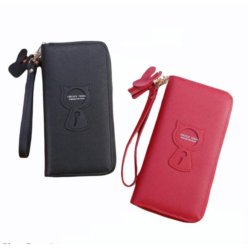 EV-D56 DOMPET PANJANG WANITA TALI / DENGAN MOTIF KUCING LUCU