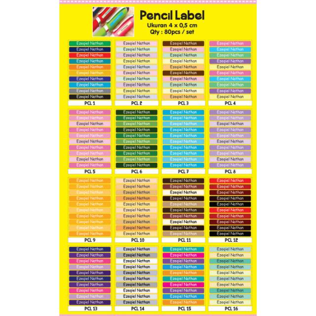 

Pencil Label 4x0.5cm 80 pcs
