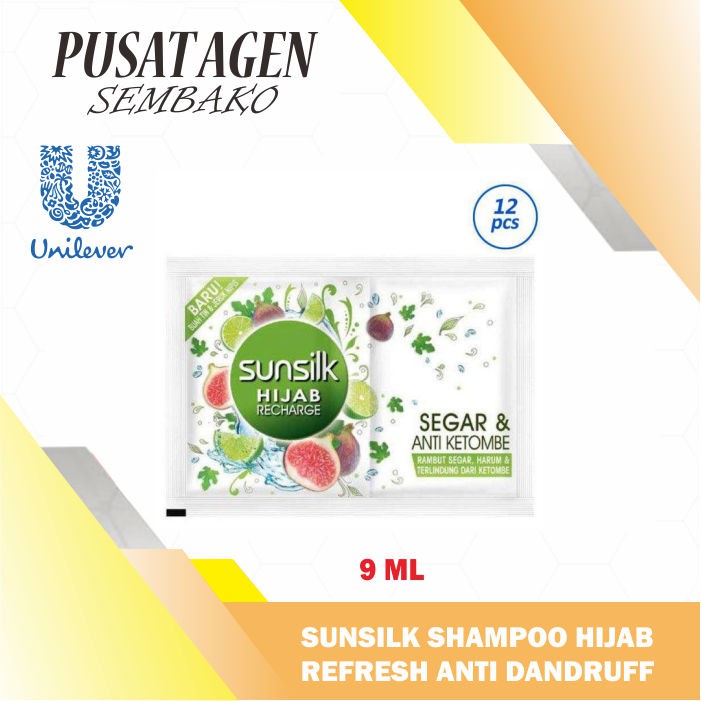 SUNSILK HIJAU SHAMPOO HIJAB REFRESH ANTI DANDRUFF SACHET 9 ML SHAMPO 9ML DANDRUF SAMPOO SAMPO