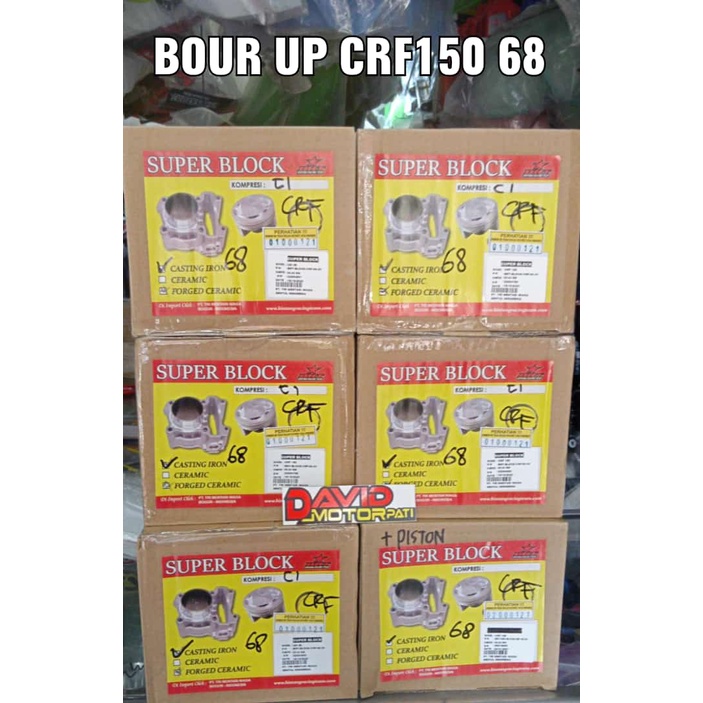 READY BLOK BRT BORE UP CRF 68 MM CASTING SET PISTON RING DAN PIN ORIGINAL