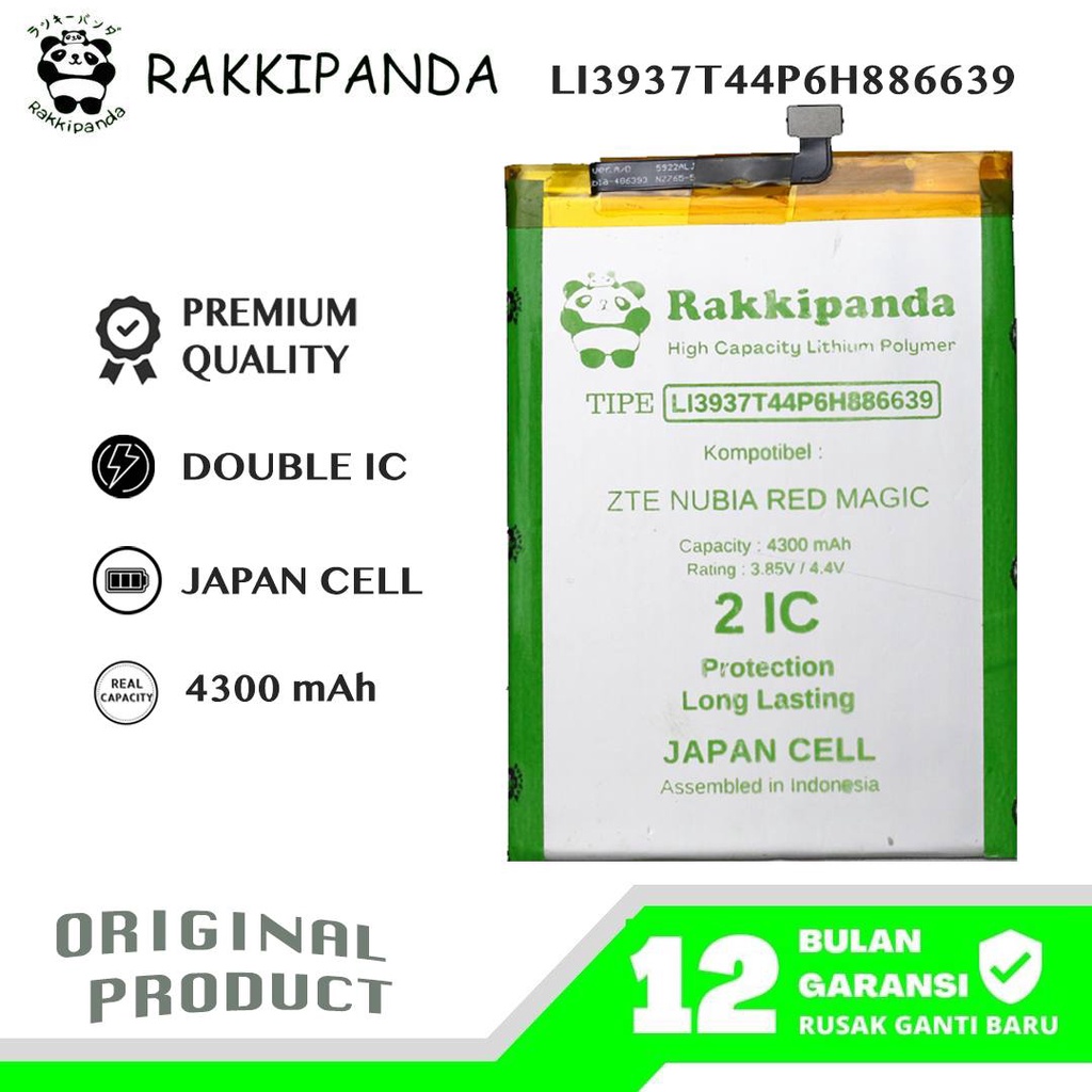 RakkiPanda - LI3937T44P6H886639 ZTE Nubia Red Magic Batre Batrai Baterai