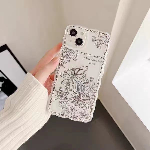 Soft Case TPU Transparan Motif Daun Untuk Iphone 13 Pro Max / 12 / 11 / XS / XR / X / 8 / 7 / 6 Plus Mini SE 2020