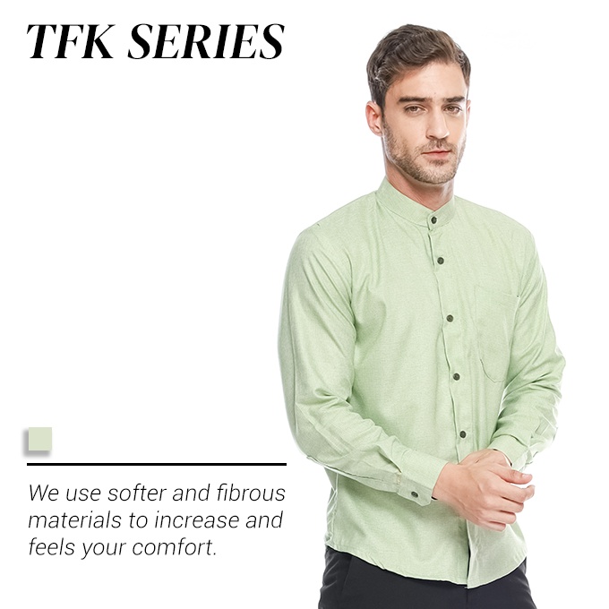 Kemeja Hijau Mint Shanghai Pria - TFK MALE