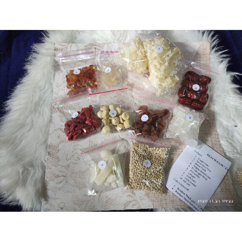 

Peach Gum dessert snow bird nest 8 porsi
