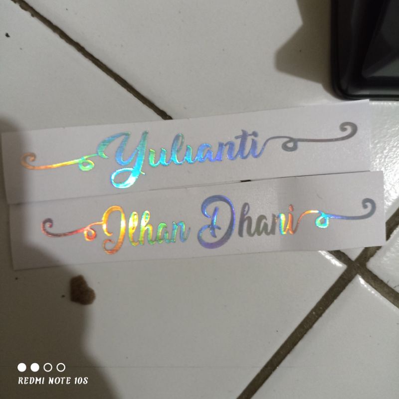 sticker cuting hologram nama buat hp