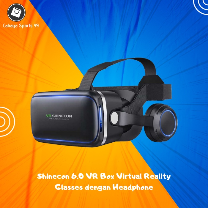 Kacamata 3D Shinecon 6.0 VR Box Virtual Reality Glasses Metaverse Glass dengan Headphone