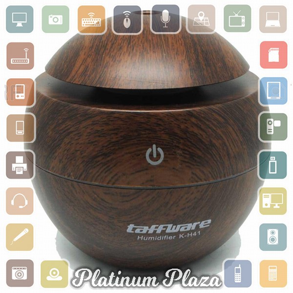 Taffware Aromatherapy Air Humidifier Desain Kayu - HUMI H41 - Brown`E03S4P-