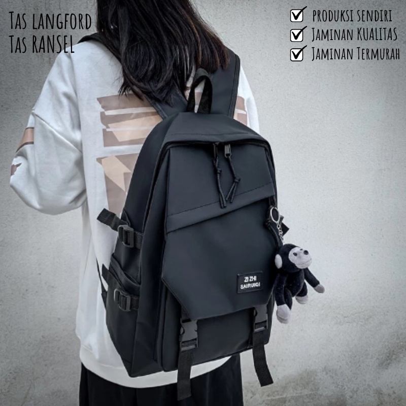 Tas Ransel Wanita - Sekolah Kuliah Kerja Traveling Model Baru Import Korea Fashion Kekinian Lokal Original Terbaru Murah Bagus Besar Multifungsi Stylish Backpack Punggung Bahu Unisex Perempuan Cewek