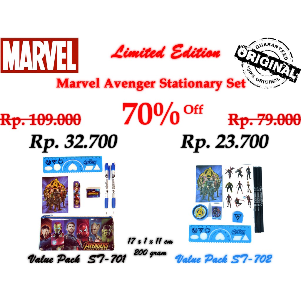 

Paket Alat Tulis Marvel Avenger Value Pack