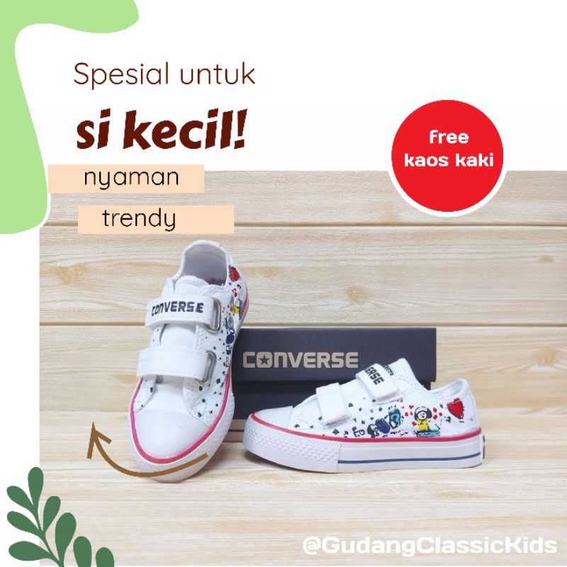 SEPATU ANAK CONVERSE VELCRO BTS SZ 24-37 COD
