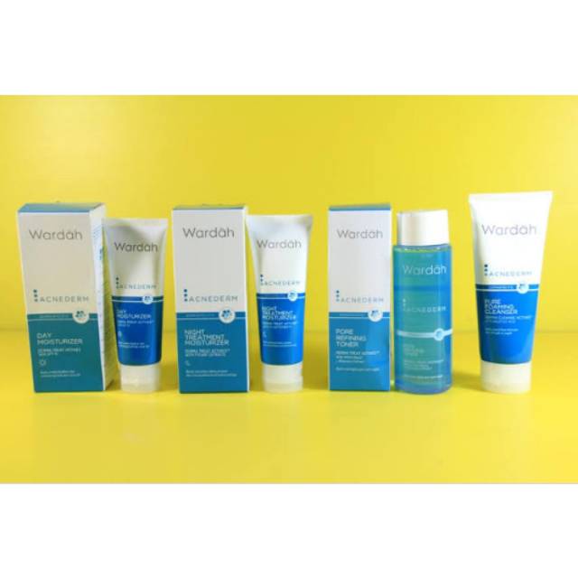 ⭐tokocosmetic⭐Wardah Paket Acnederm Series 4 in 1 | Paket Acnederm Wardah/paket jerawat/Pelembab Waj