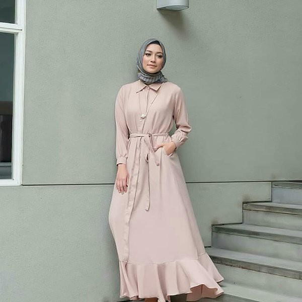 Baju Original ER AURA Maxi Dress Muslim Modern Panjang Hijab Fashion Perempuan Casual Gamis Trend