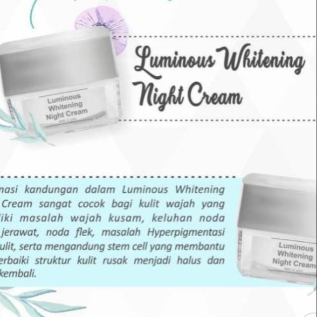 Luminous whitening night cream ms glow