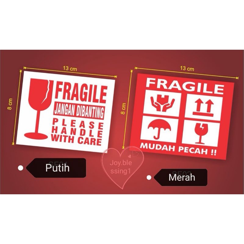 

(1 pak isi 10 PCS) STIKER FRAGILE JANGAN DIBANTING