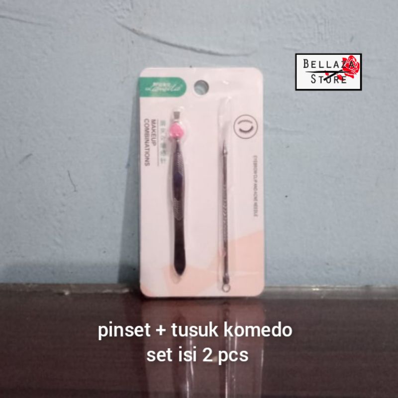 Pinset + Tusuk Komedo Set isi 2 / Pinset Komedo Set
