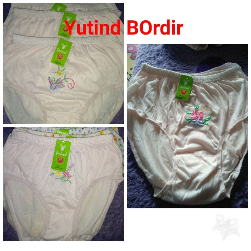 celana dalam wanita yutind bordir/cd wanita yutind polos bordir bunga