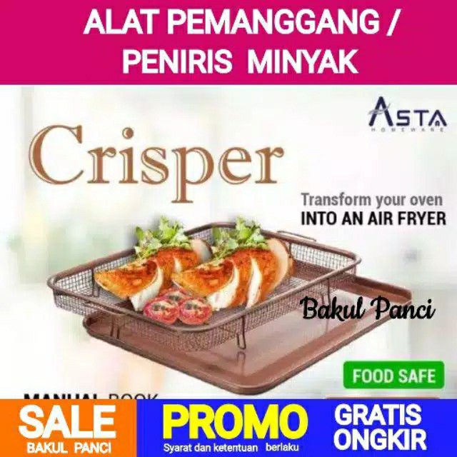 Asta Crisper Bulat - Alat Panggangan - Alat Peniris Minyak - Tirisan Minyak - Alat Pemanggang Oven