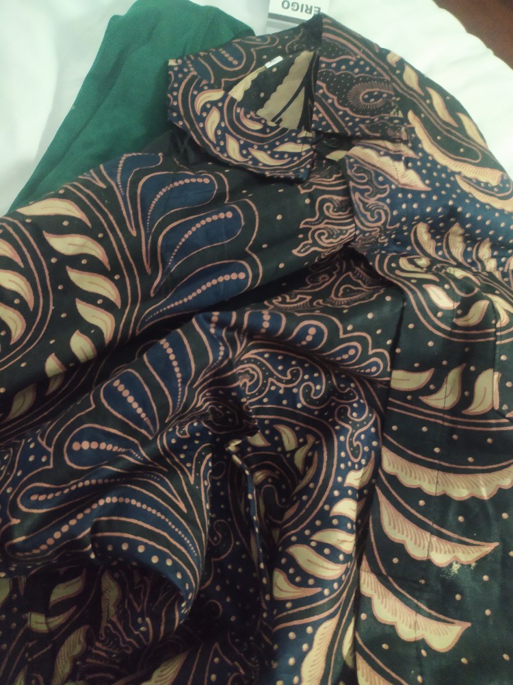 Atasan Batik Pria Lengan Panjang Kenongo Hem Padi Pekalongan M L Xl