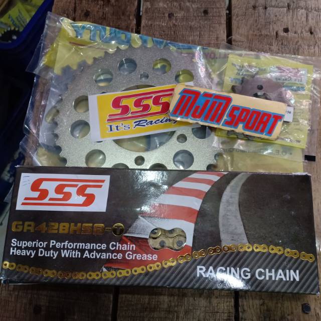 Gir SSS 428 Mega pro Tiger Verza CBR GL dan cb150 plus rantai sss hsbt original SSS chain